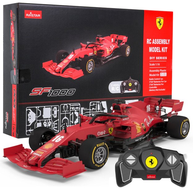 Nuotoliniu būdu valdomas sportinis Ferrari SF1000 automobilis 1:16, raudonas 