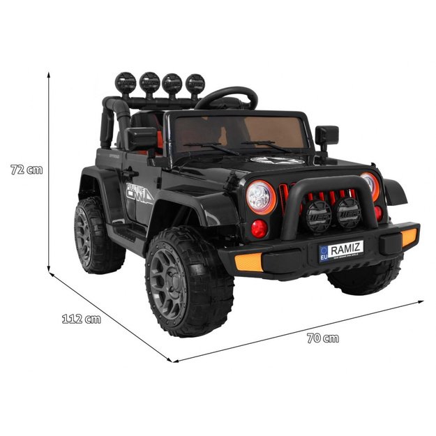 Dvivietis elektromobilis vaikams Full Time 4WD, juodas