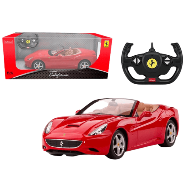 Nuotoliniu būdu valdomas sportinis Ferrari California Red automobilis, raudonas