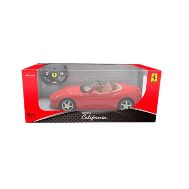 Nuotoliniu būdu valdomas sportinis Ferrari California Red automobilis, raudonas