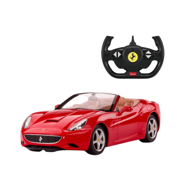 Nuotoliniu būdu valdomas sportinis Ferrari California Red automobilis, raudonas