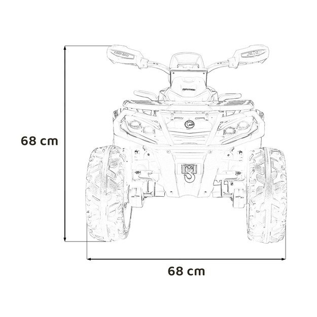 Elektrinis vienvietis keturratis Can Am Outlander ATV vaikams, juodas