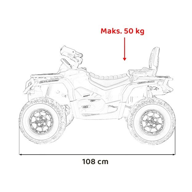 Elektrinis vienvietis keturratis Can Am Outlander ATV vaikams, juodas