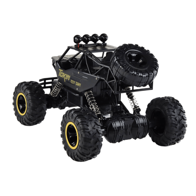 Nuotoliniu būdu valdomas visureigis Monster Truck 4x4, juodas