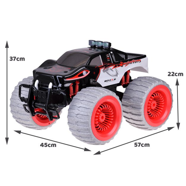 Milžiniškas RC monstras 4x4 su Drift funkcija, juodas