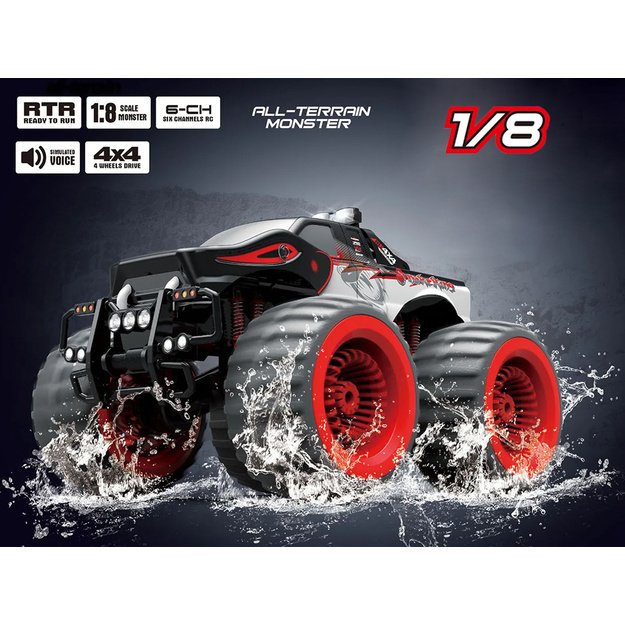 Milžiniškas RC monstras 4x4 su Drift funkcija, juodas