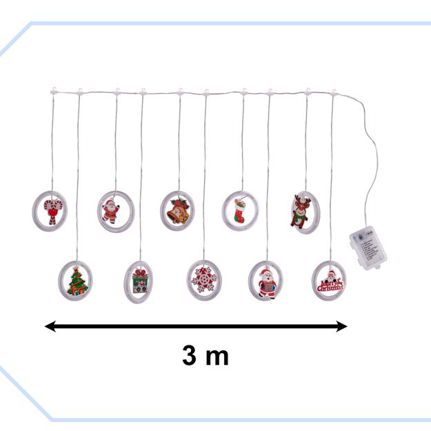 Kalėdinė LED girlianda su valdymo pulteliu, 3m