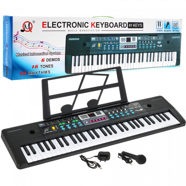 Elektrinis pianinas su mikrofonu MQ-601UFB, juodas