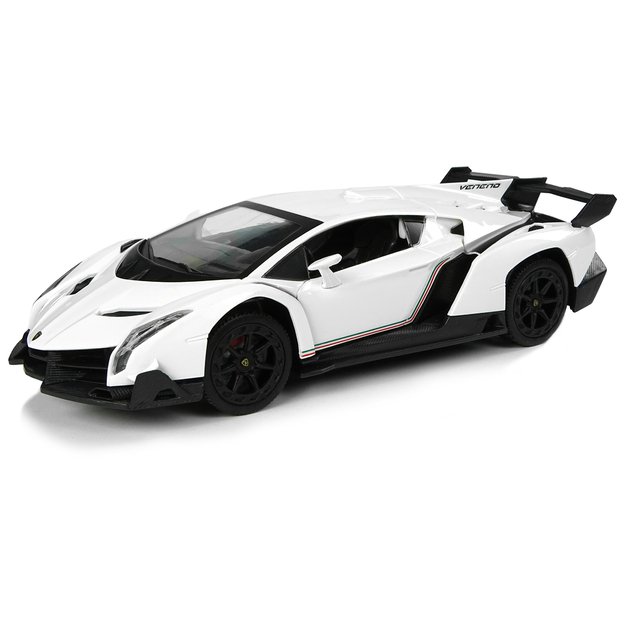 Radijo bangomis valdomas Lamborghini Veneno 1:24 baltas su pulteliu