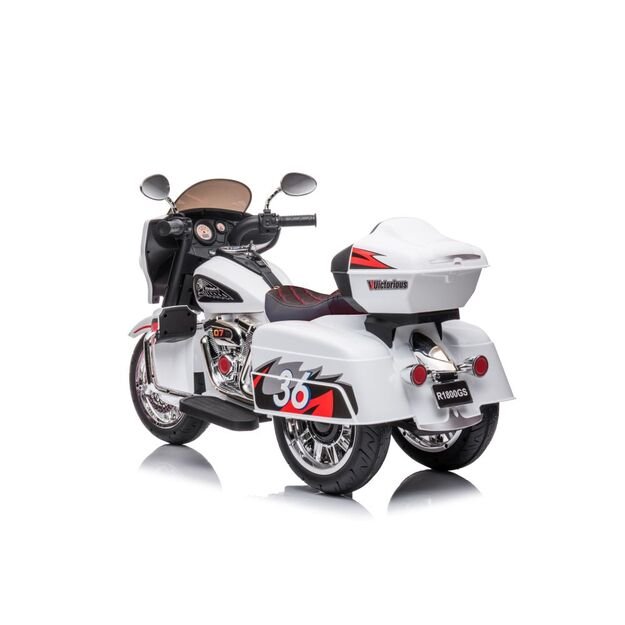 Triratis elektrinis motociklas vaikams Goldwing NEL-R1800GS, baltas