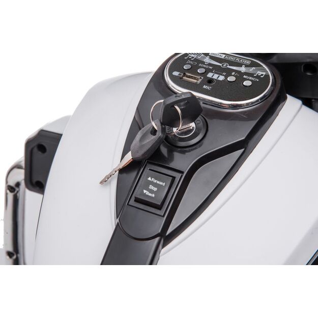 Triratis elektrinis motociklas vaikams Goldwing NEL-R1800GS, baltas