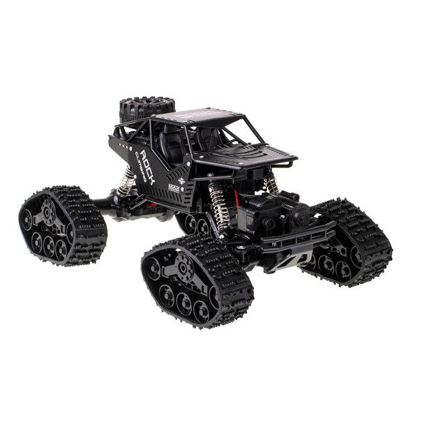 Nuotoliniu būdu valdomas „Rock Crawler" visureigis 2in1, juodas