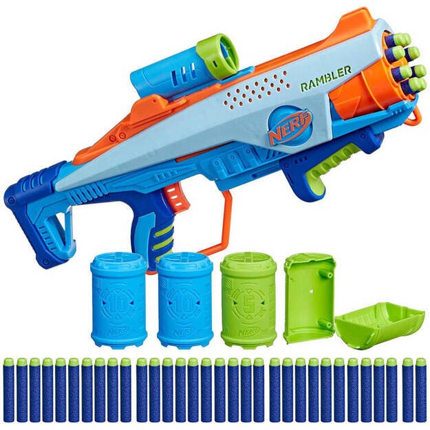 Žaislinis Nerf blaster Elite JR Rookie Pack šautuvas su paleidimo įrenginiu