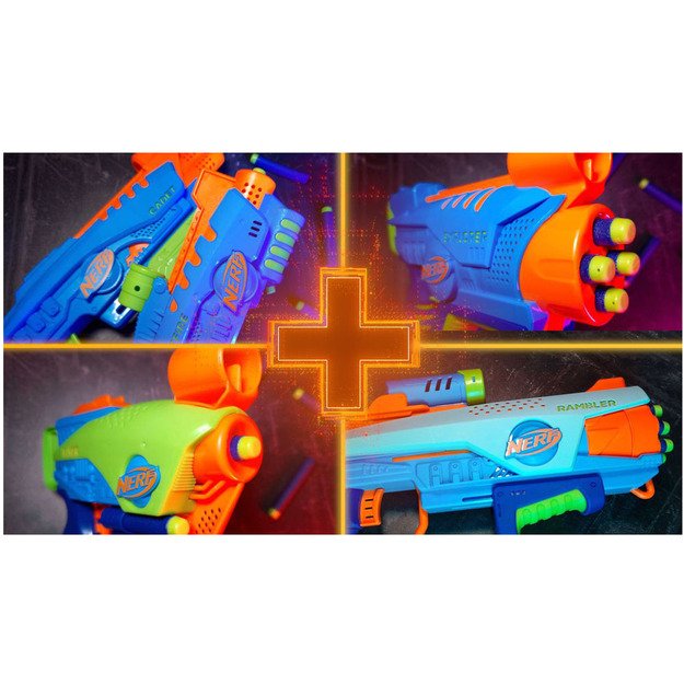 Žaislinis Nerf blaster Elite JR Rookie Pack šautuvas su paleidimo įrenginiu