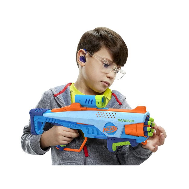 Žaislinis Nerf blaster Elite JR Rookie Pack šautuvas su paleidimo įrenginiu