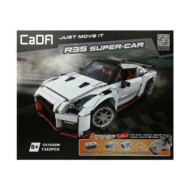 Išskirtinis sportinio - Nissan R35 GTR - R/C automobilio CaDA konstruktorius, 1322 detalių