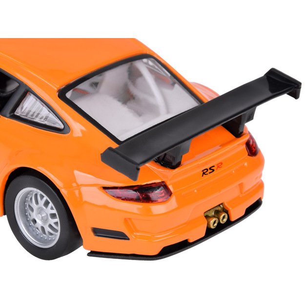 Metalinis modelis automobilis Porshe 911 GT3 RSR su šviesos ir garso efektais, oranžinis