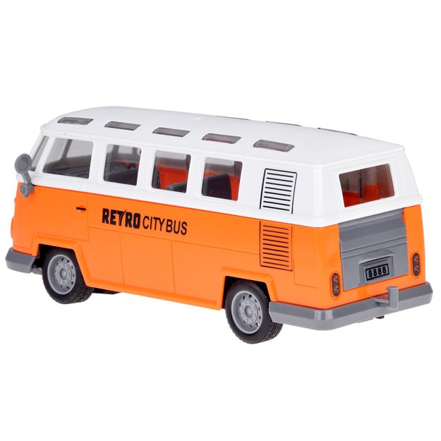 Nuotoliniu būdu valdomas RETRO CITY BUS si šviesos efektais, oranžinis