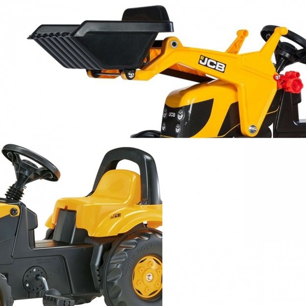 Traktorius minamas pedalais su priekaba ir krautuvu Rolly Toys JCB