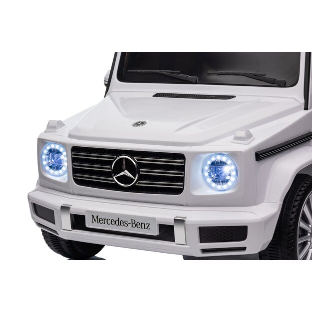 Vienvietis elektromobilis vaikams Mercedes G500 4x4, baltas