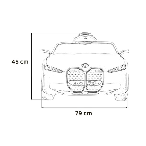 Vienvietis elektromobilis BMW I4, raudonas