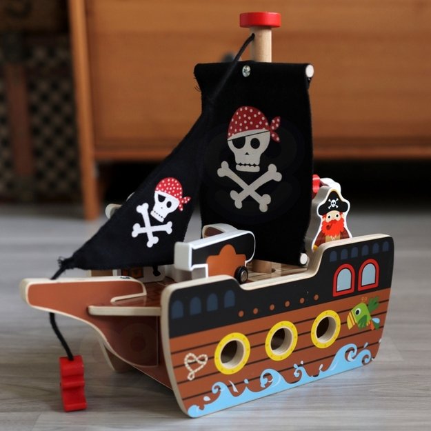 Medinio piratų laivo ir figūrėlių rinkinys, TOOKY TOY