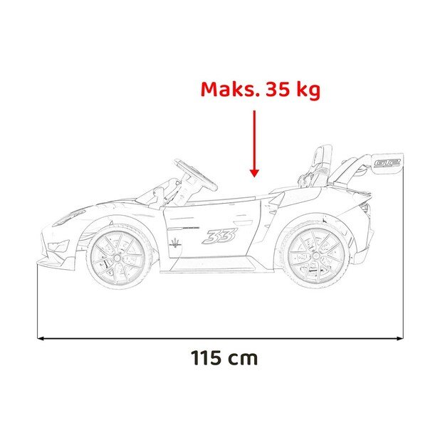 Vienvietis elektromobilis vaikams Maserati MC20 GT2, geltonas