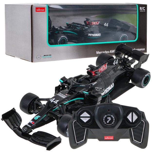 Nuotoliniu būdu valdomas sportinis C Mercedes-AMG F1 W11 EQ Performance automobilis, juodas 