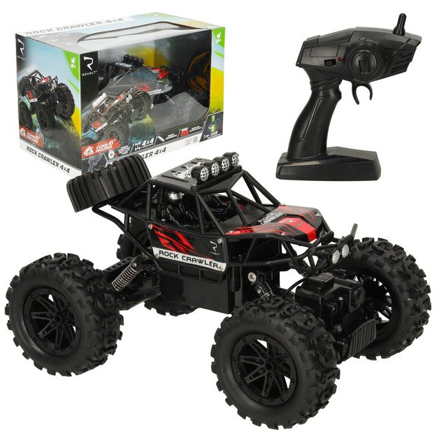 Nuotoliniu būdu valdomas visureigis ,,Revolt Rock Crawler 4x4", juodas