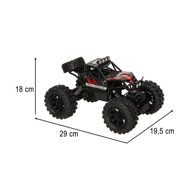 Nuotoliniu būdu valdomas visureigis ,,Revolt Rock Crawler 4x4", juodas