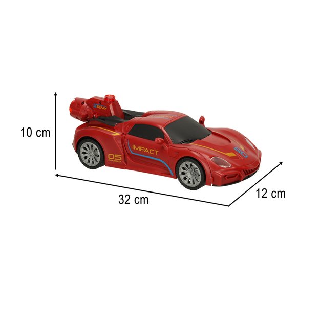 Nuotoliniu būdu valdomas automobilis-transformeris, raudonas, Revolt