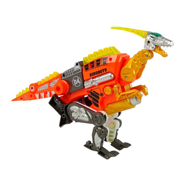 Transformeris dinozauras Dinobots 2in1 su šaudymo funkcija, oranžinis