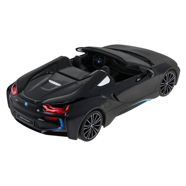 Nuotoliniu būdu valdomas automobilis BMW I8 roadster, juodas