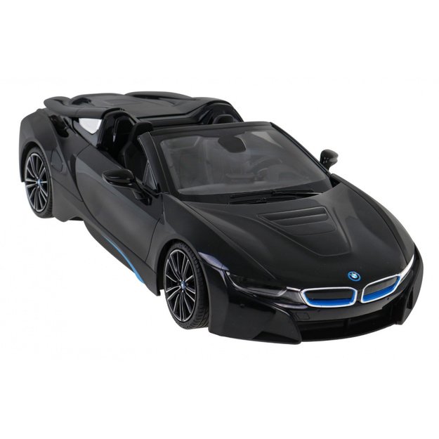 Nuotoliniu būdu valdomas automobilis BMW I8 roadster, juodas