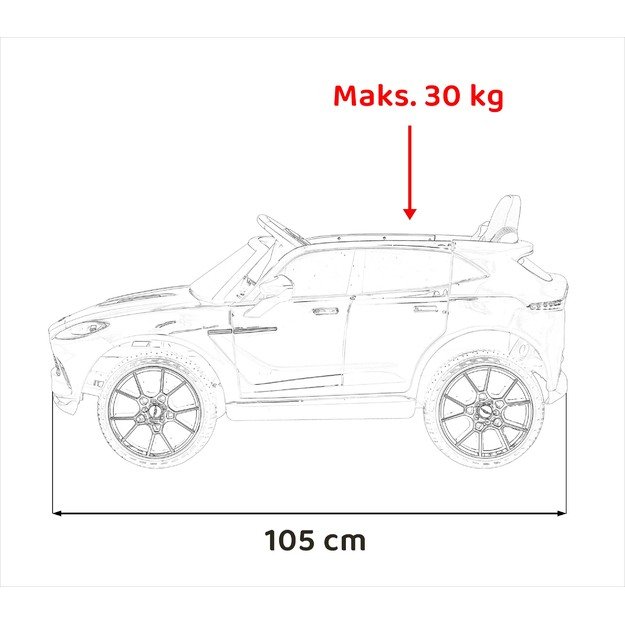 Vienvietis elektromobilis vaikams Aston Martin DBX, juodas