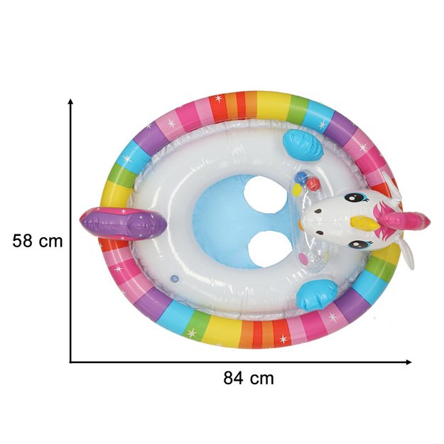 Pripučiamas plaukimo ratas vaikams, vienaragis, 84x58cm, Intex