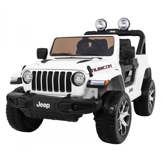 Vienvietis elektrinis džipas vaikams Jeep Wrangler Rubicon, baltas