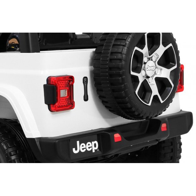 Vienvietis elektrinis džipas vaikams Jeep Wrangler Rubicon, baltas