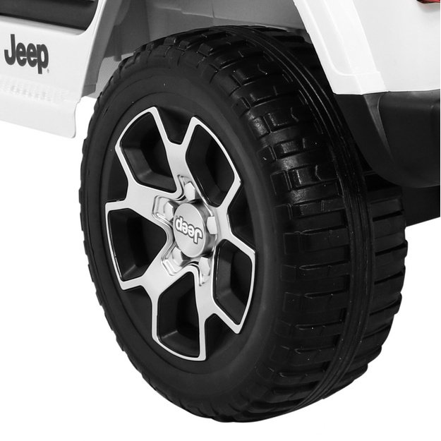 Vienvietis elektrinis džipas vaikams Jeep Wrangler Rubicon, baltas