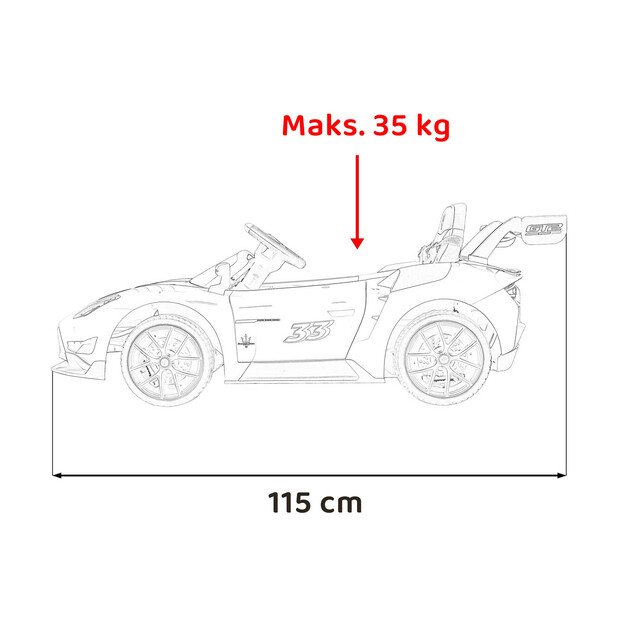 Vienvietis elektromobilis vaikams Maserati MC20 GT2, baltas