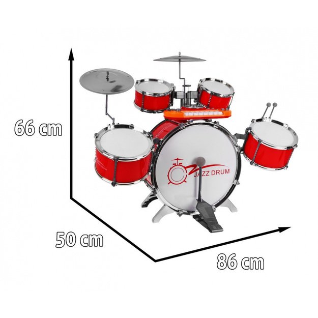 Interaktyvus muzikos instrumentų rinkinys vaikams, raudonas