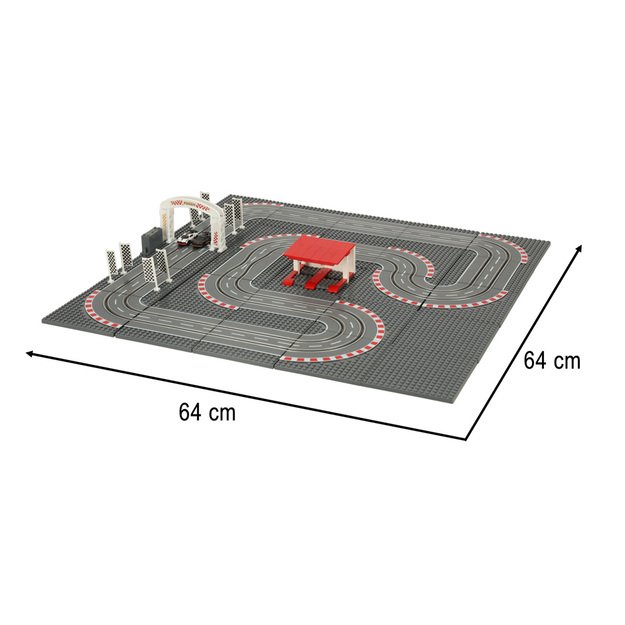 Elektrinė lenktynių trasa su dviem automobiliais, 64x64cm