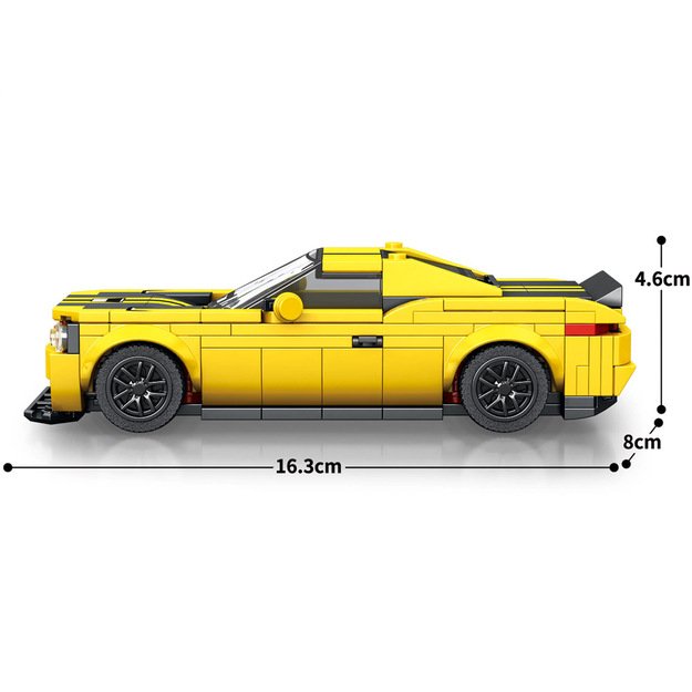 Lenktyninio geltono automobilio konstruktorius 336 el.