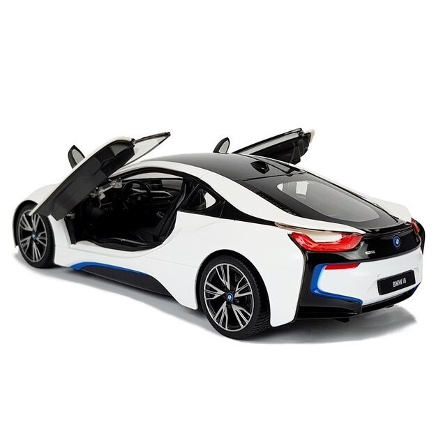 Nuotoliniu būdu valdomas BMW i8 Rastar automobilis, baltas