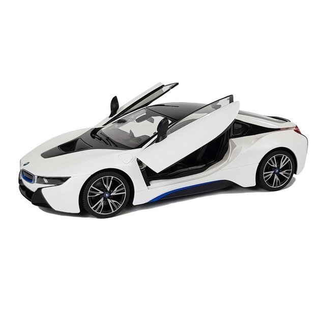 Nuotoliniu būdu valdomas BMW i8 Rastar automobilis, baltas