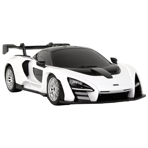 Nuotoliniu būdu valdomas sportinis McLaren Senna automobilis, baltas