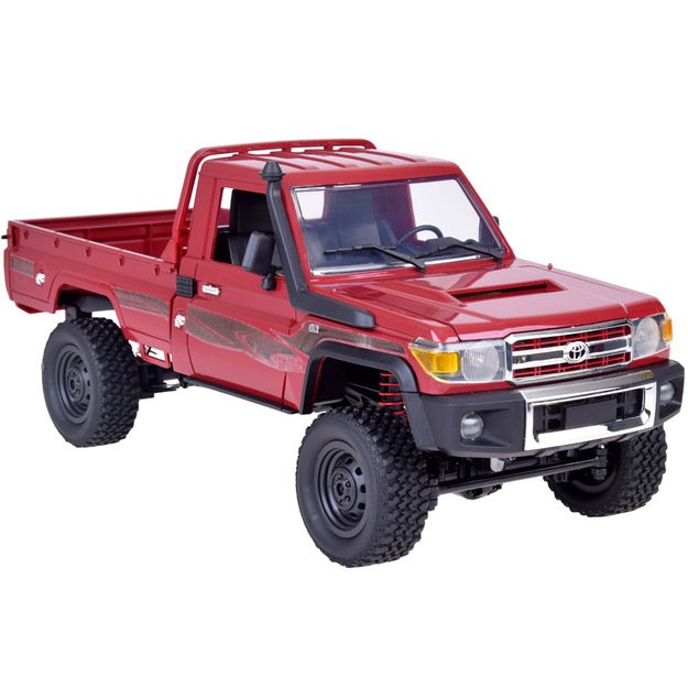 Nuotoliniu būdu valdomas Toyota Land Cruiser 4x4 Pickup automobilis, raudonas