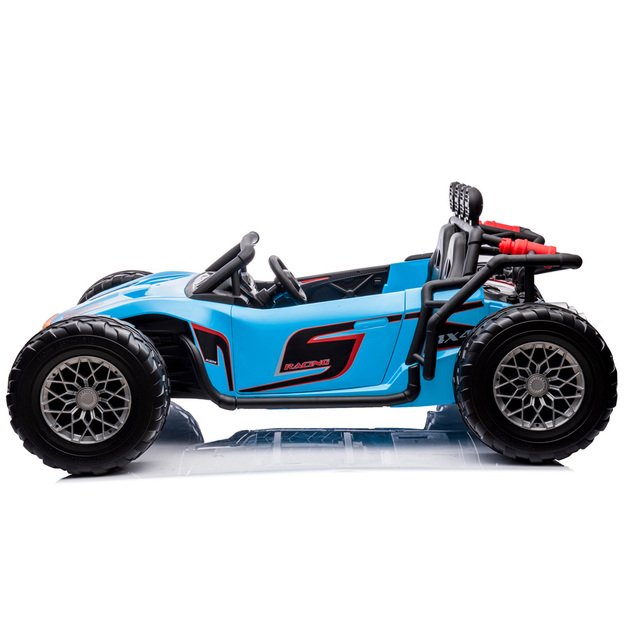 Dvivietis elektromobilis bagis Auto Buggy Racing, 24V, mėlynas