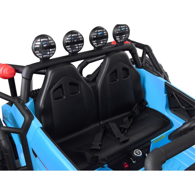 Dvivietis elektromobilis bagis Auto Buggy Racing, 24V, mėlynas