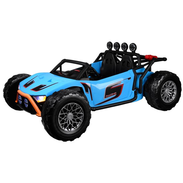 Dvivietis elektromobilis bagis Auto Buggy Racing, 24V, mėlynas